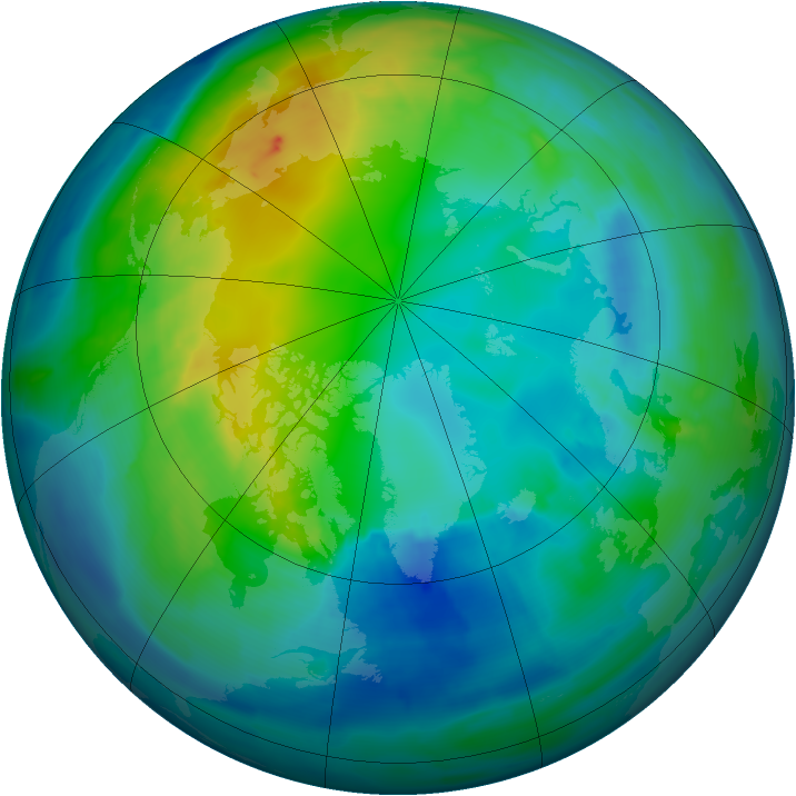 Arctic ozone map for 04 November 2009